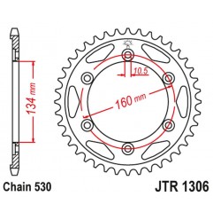 JT 2021/12 ZĘBATKA TYLNA 4399 40 HONDA CBR 1000 RR '04-'05, VTR 1000SP1/SP2 '00-'06 (439940JT) (ŁAŃC. 530)