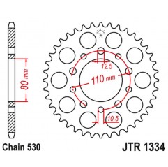 JT 2021/12 ZĘBATKA TYLNA 334 39 HONDA VF 750C MAGNA '94-'04 (RC43) (33439JT) (ŁAŃC. 530)
