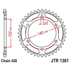 JT 2021/12 ZĘBATKA TYLNA 260 50 HONDA XLR 250 BAJA '88-94' (26050JT) (ŁAŃC428)