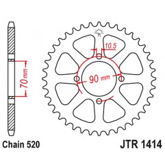 JT 2021/12 ZĘBATKA TYLNA 5302 43 KAWASAKI KSF 250 MOJAVE '87-04', KEF 300 LAKOTA '95-03' (530243JT) (ŁAŃC.520)