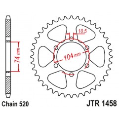 JT 2021/12 ZĘBATKA TYLNA 475 40 KAWASAKI KL 250 '77-78', KE 250 '77-79' (47540JT) (ŁAŃC520)