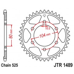 JT 2021/12 ZĘBATKA TYLNA 4359 42 KAWASAKI ZX750R, NINJA, KLZ VERSYS (12-) (435942JT) (ŁAŃC. 525) (CZARNA)