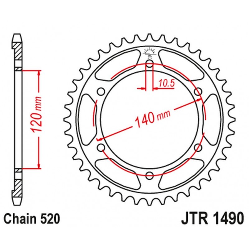 JT 2021/12 ZĘBATKA TYLNA 475 42 KAWASAKI KLR 250 84-05 (47542JT) (ŁAŃC. 520)