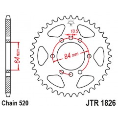 JT 2021/12 ZĘBATKA TYLNA 4302 37 SUZUKI LTZ 400 QUADSPORT '03-'08 (430237JT) (ŁAŃC. 520)