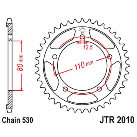 JT 2021/12 ZĘBATKA TYLNA 334 45 TRIUMPH 750/900/955/1000/1200 TROPHY/DAYTONA/SPRINT/TIGER/TRIDENT '91-03' (33445JT) (ŁAŃC.530)