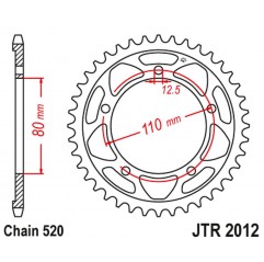 JT 2021/12 ZĘBATKA TYLNA 4350 42 TRIUMPH 865 AMERICA/AMERICA LT/SPEEDMASTER '14-17' (435042JT) (ŁAŃC520)
