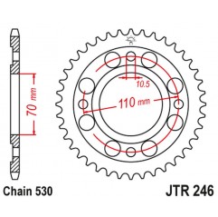JT 2021/12 ZĘBATKA TYLNA 246 35 HONDA CM 400T '79-'81 (NC01 )(24635JT) (ŁAŃC.530)