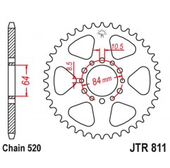 JT 2021/12 ZĘBATKA TYLNA 811 39 SUZUKI TC 125/185 '73-77, TS 185 '71-84 (81139JT) (ŁAŃC. 520)
