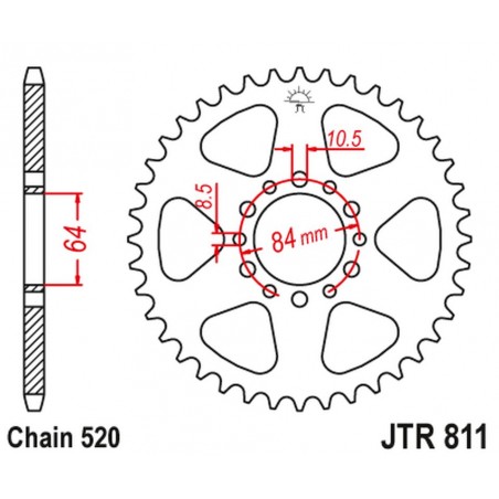 JT 2021/12 ZĘBATKA TYLNA 811 46 SUZUKI DR 200 '86-91 (+2) (81146JT) (ŁAŃC. 520)