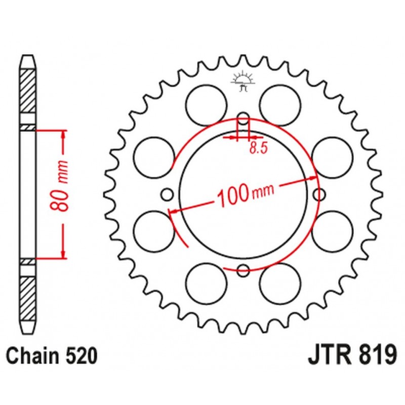 JT 2021/12 ZĘBATKA TYLNA 819 46 SUZUKI GSX 250 '80-82 (81946JT) (ŁAŃC. 520)