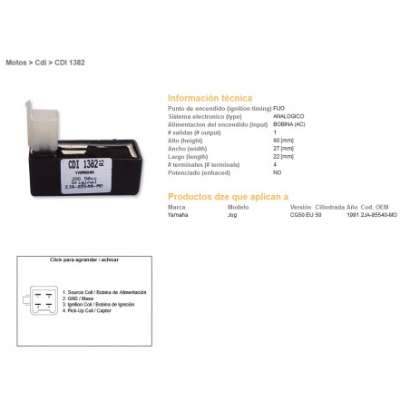 DZE MODUŁ ZAPŁONU CDI YOG 50 91 (2JA-85540-MO)