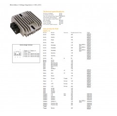 DZE REGULATOR NAPIĘCIA APRILIA 125/250, MALAGUTI 125/200/250, PIAGIO 125/200/250 (12V/25A) (ESR259)