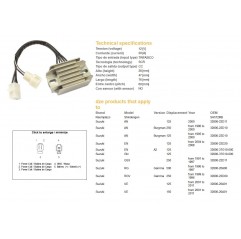 DZE REGULATOR NAPIĘCIA SUZUKI AN 125/250 BURGMAN '95-'00, GN 125 (32800-22D11, 32800-22D10, 32800-37G10-000) 12V/20A