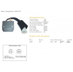 DZE REGULATOR NAPIĘCIA HONDA CBF1000 06-10 (SC58) (31600-MFA-D01), MOSFET (50A)