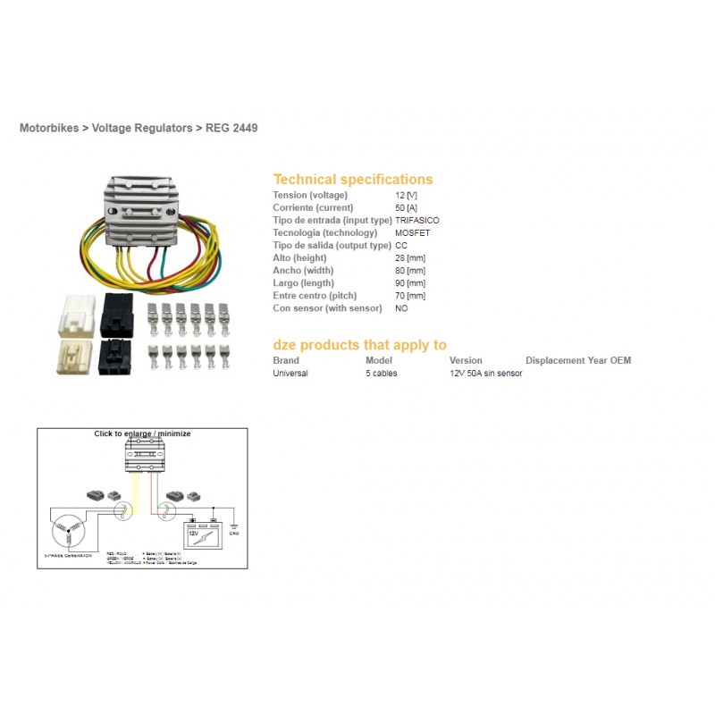 DZE REGULATOR NAPIĘCIA UNIWERSALNY MOSFET (50A) 5 KABLI (3X ŻÓŁTE, 1X CZERWONY, 1X ZIELONY)