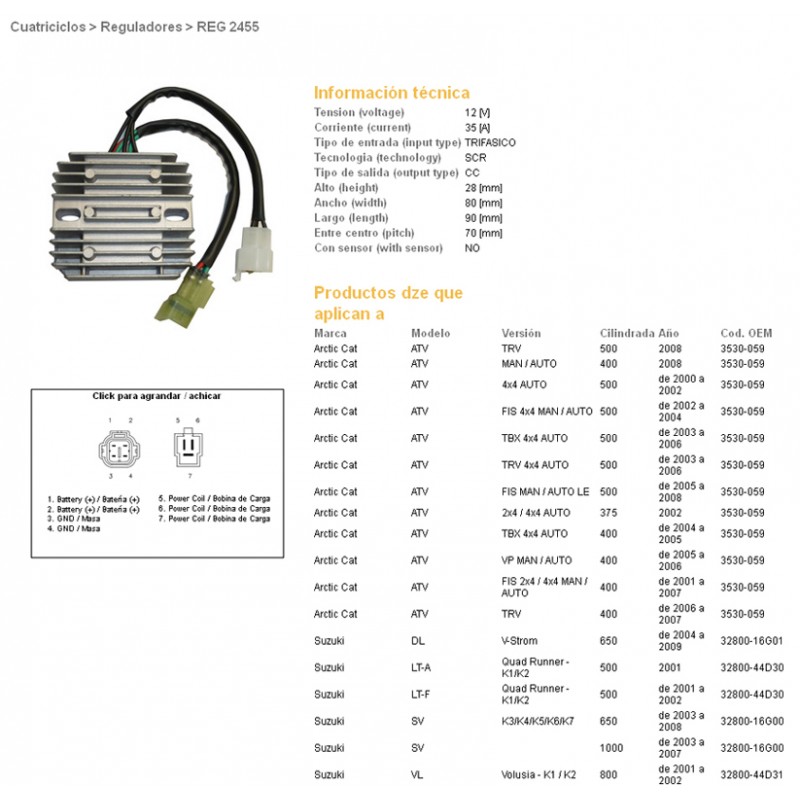 DZE REGULATOR NAPIĘCIA SUZUKI DL650 04-09, SV650 03-08, SV1000 03-07, VL800 01-02 (35A) (ESR124)(32800-16G01)