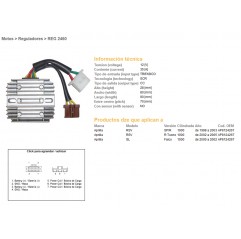 DZE REGULATOR NAPIĘCIA APRILIA RSV/RST 1000 (98-05) (35A) 7 KABLI (ESR912)