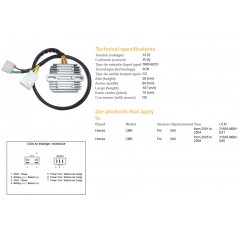 DZE REGULATOR NAPIĘCIA HONDA CBR 600F 4 I '01-'06 (35A) (31600-MBW-D21) (ESR431) (SH678PA)