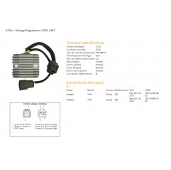 DZE REGULATOR NAPIĘCIA YAMAHA YFM 300 GRIZZLY '12-'13 (1SC-H1960-00-00, 1SC-H1960-01-00) KYMCO MXU450 '10-'12