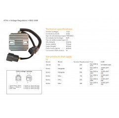 DZE REGULATOR NAPIĘCIA KYMCO MXU 150/250/300 '04-'11, CAN AM DS 250 '06-'15 12V 35A (31600-LBA7-900) (ESR344)