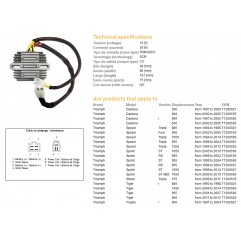 DZE REGULATOR NAPIĘCIA TRIUMPH DAYTONA/SPEED/SPRINT/TIGER 955-1050 '01-'14 (T1300560, T1300535) (ESR535)