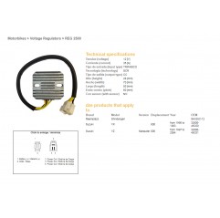 DZE REGULATOR NAPIĘCIA SUZUKI VZ800 '97-04, VX800 '90-93 (SH535C-12) (32800-45C00, 32800-45C01) (ESR560)