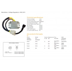 DZE REGULATOR NAPIĘCIA SUZUKI DRZ 400/E/S '00-'17 (32800-29F00, 32800-08D00) (SH572E-12) (ESR105)