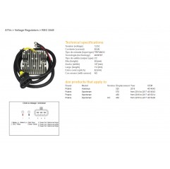 DZE REGULATOR NAPIĘCIA POLARIS SPORTSMAN 450 '16-'17, 570 '14-'17, HAWKAYE 325 '15 (4014543, 4015214, 4015230) MOSFET - 50A