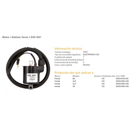 DZE CEWKA ZAPŁONOWA HONDA XLR125, XL125S (30500-KRH-305)