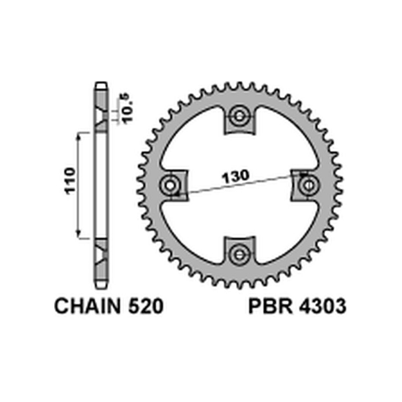 PBR ZĘBATKA TYLNA 4303 39 F HONDA TRX 400/450 X/EX (JTR1350.39) (ŁAŃC. 520)