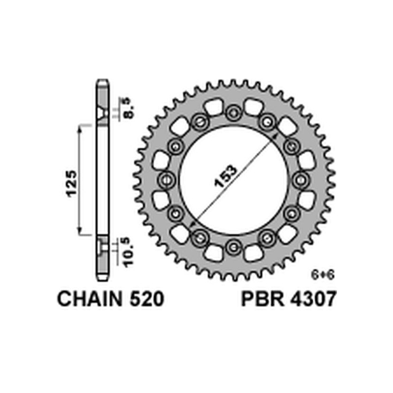 PBR ZĘBATKA TYLNA 4307 39 HONDA CRM 250 '91 (JAPAN) (JTR210.39)