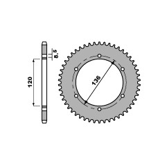 PBR ZĘBATKA TYLNA 4322 47 C45 YAMAHA TZR 125 R 92-93 (ŁAŃC. 428)