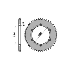 PBR ZĘBATKA TYLNA 4330 50 C45 KAWASAKI KDX 125 90-99 (JTR 459.50) (ŁAŃC. 428)