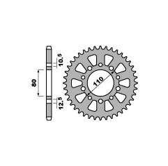 PBR ZĘBATKA TYLNA 4347 36 C45 KYMCO 250 VENOX 05-08 (ŁAŃC. 520)