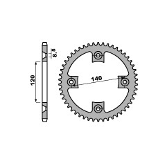 PBR ZĘBATKA TYLNA 4354 39 C45 KAWASAKI TECATE 250 84-88 (ŁAŃC. 520) (JTR1413.39)