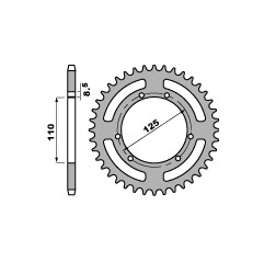 PBR ZĘBATKA TYLNA 4362 50 F SUZUKI RMX 50 97-03 (JTR799.50) (ŁAŃC. 420)