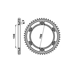 PBR ZĘBATKA TYLNA 4365 43 C45 XF 650 (97-02) FREEWIND (JTR1791.43) (ŁAŃC. 525)