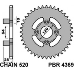 PBR ZĘBATKA TYLNA 4369 41 C45 HONDA AX1 250 (00-05) (ŁAŃC. 520)