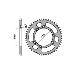 PBR ZĘBATKA TYLNA 4370 56 F BETA 50 (98-99), KTM 50 (96-03) (ŁAŃC. 428)