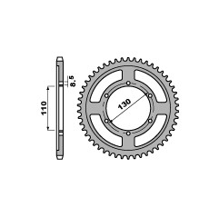 PBR ZĘBATKA TYLNA 4372 44 YAMAHA YBR 250 07-11 (ŁAŃC. 428) (JTR1870.44)