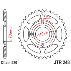 JT 2021/12 ZĘBATKA TYLNA 281 44 HONDA CB 250 RSA '80-83' (28144JT) (ŁAŃC520)