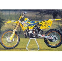 TECNOSEL KOMPLET NAKLEJEK (OKLEIN) + POKROWIEC/POSZYCIE NA SIEDZENIE SUZUKI RM 125/250 '01-'08, REPLICA TEAM SUZUKI '01