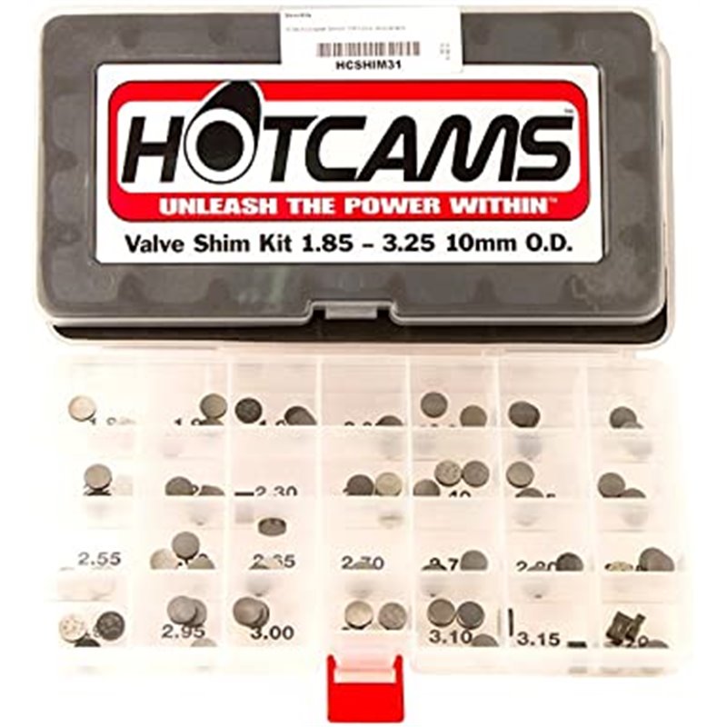 Hot Cams, sada ventilových podložek 13mm od 1,85 do 3,20