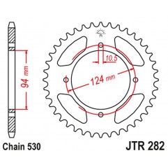 JT 2021/12 ZĘBATKA TYLNA 282 37 HONDA CB 500F/K '78-'80 (28237JT) (ŁAŃC. 530)