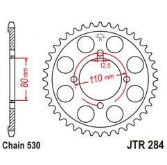 JT 2021/12 ZĘBATKA TYLNA 284 43 HONDA CB 650 Z,A,B,C '79-'82 (28443JT) (ŁAŃC. 530)