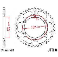 JT 2021/12 ZĘBATKA TYLNA 4500 48 BMWG 450X '08-11 (450048JT) (ŁAŃC. 520)