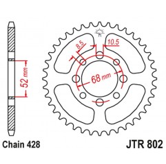 JT 2021/12 ZĘBATKA TYLNA 802 42 SUZUKI TS 80 '81-82, GT 100 '76, RM 80 '77, RV 90 '73-77, KAWASAKI KE 100 '76-81, KV 100 '77-88,