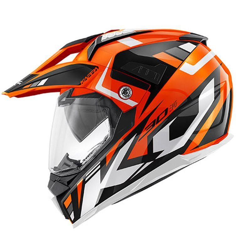 KAPPA 2022/01 KASK KV30 EVO GRAYER DUAL OFF ROAD Z SZYBĄ I BLENDĄ KOLOR POMARAŃCZOWY/CZARNY ROZM. S/56