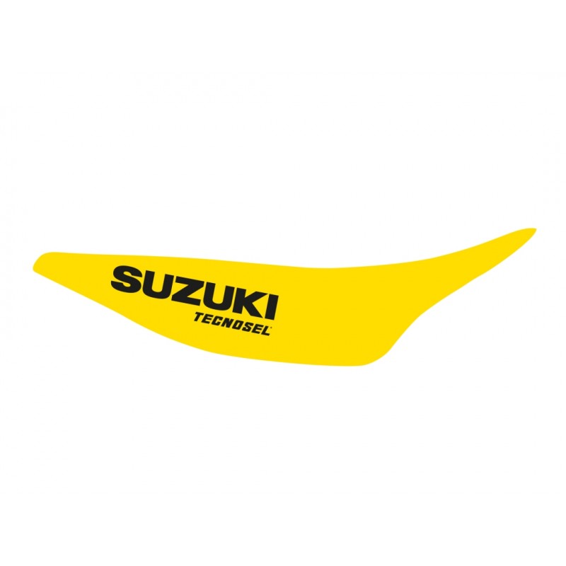 TECNOSEL POKROWIEC/POSZYCIE NA SIEDZENIE SUZUKI RM 125/250 '93-'95, REPLICA TEAM SUZUKI '93, KOLOR ŻÓŁTY, LOGO SUZUKI