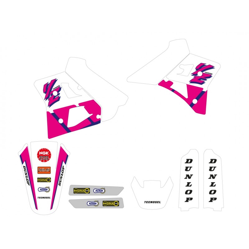 TECNOSEL KOMPLET NAKLEJEK (OKLEIN) + POKROWIEC/POSZYCIE NA SIEDZENIE YAMAHA YZ 250 '91-'92, REPLICA OEM YAMAHA '92